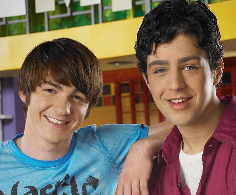 Drake Bell (L) and Josh Peck pose for a portrait for the Nickelodeon show, "Drake & Josh."