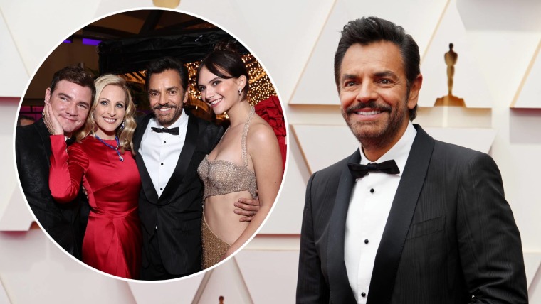 Eugenio Derbez con el reparto de 'CODA' en el evento Governors Ball de los Oscars 2022.
