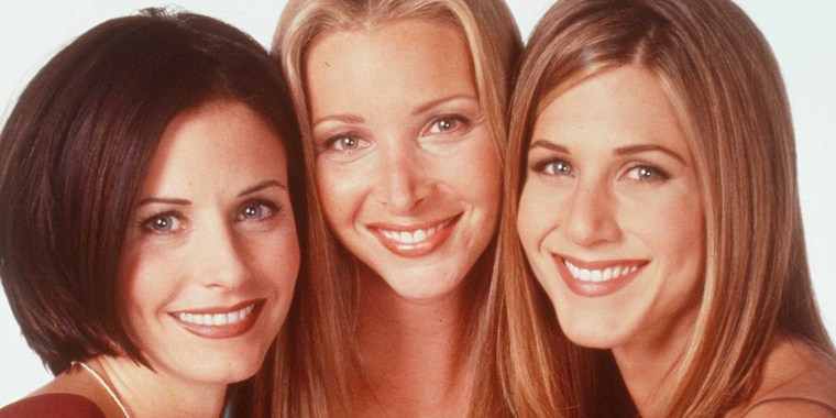 "Friends" co-stars Courteney Cox, Lisa Kudrow and Jennifer Aniston