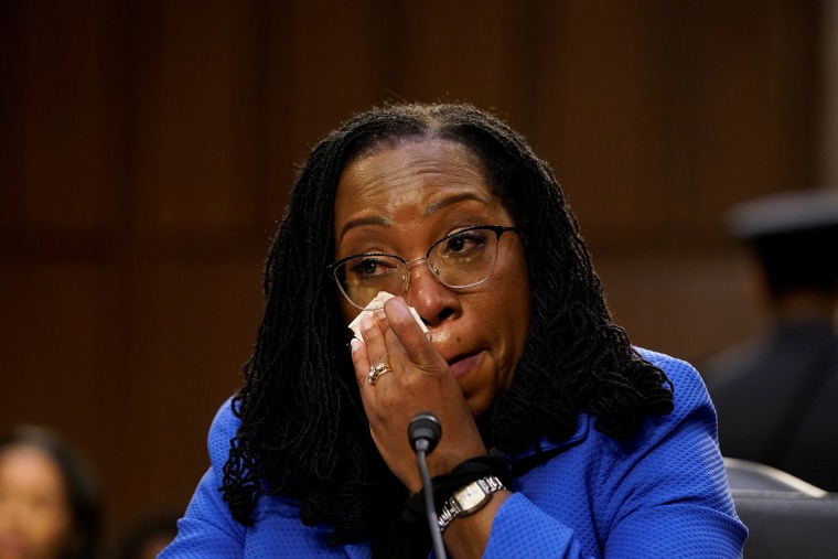 Image: U.S. Senate Judiciary Committee holds hearing on Judge Ketanji Brown Jackson's nomination to the Supreme Court on Capitol Hill in Washington