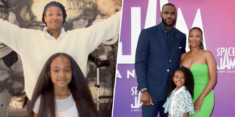 Savannah James shared footage of herself trimming her 7-year-old daughter Zhuri's hair.