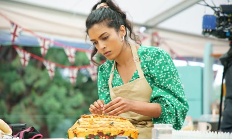 This was during pastry week, making my curry terrine pie that was a very sentimental bake to me, based on my late great-grandmother's cottage.
