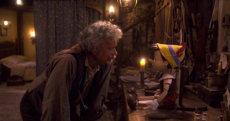 Tom Hanks as Geppetto in "Pinocchio"