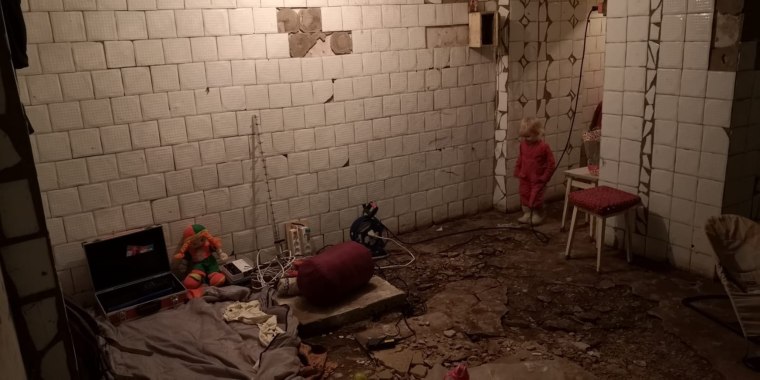 A photo of the bomb shelter Shandra and her family stayed in while in Kyiv, before fleeing the country to safety.