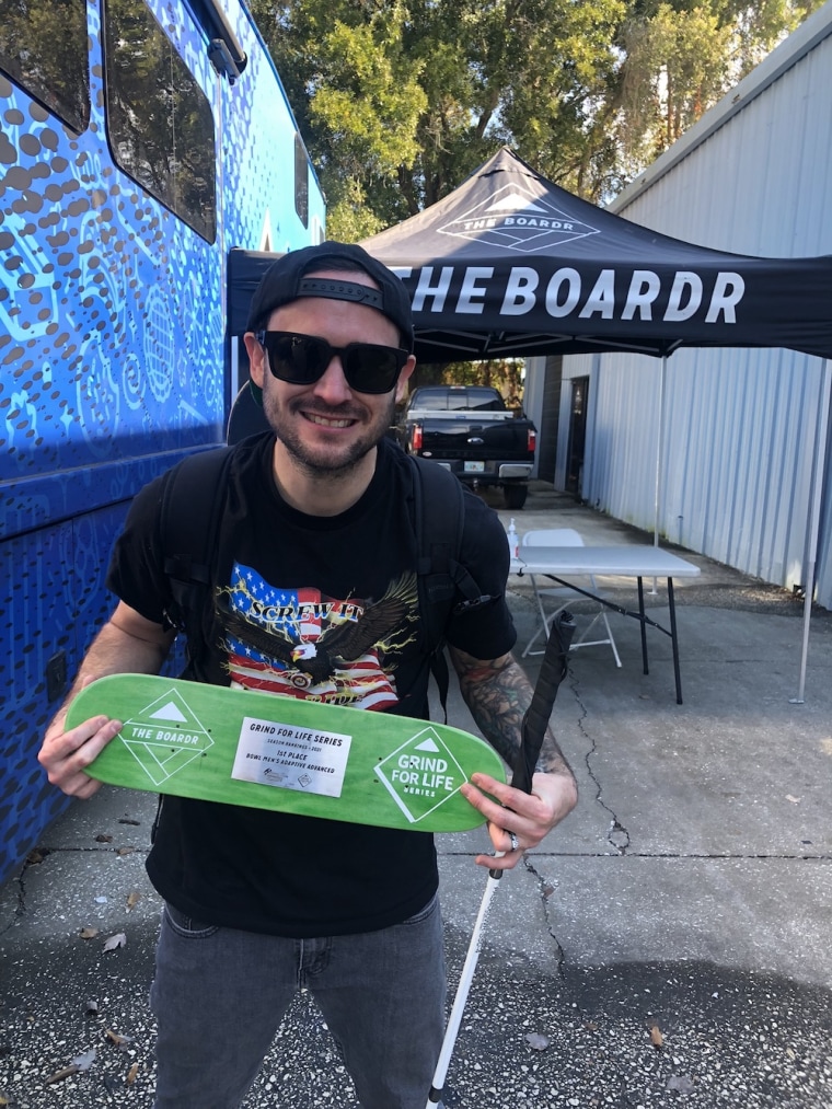 Bishop is one of about 40 elite adaptive skaters in the country — and he came in first place at a national skateboarding competition last year.