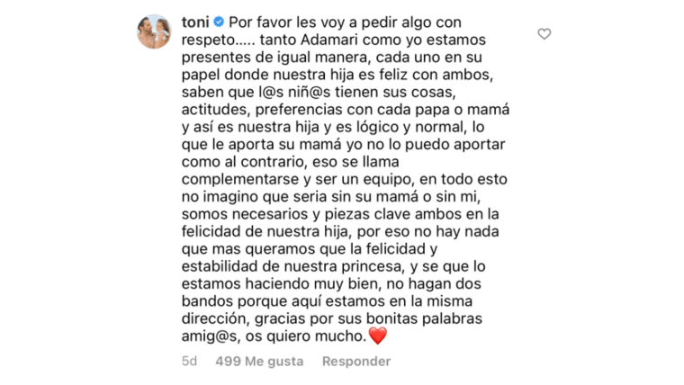 Toni Costa sale en defensa de Adamari López