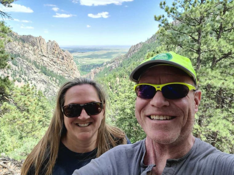 Gerardy and his fiancee Cathy hiking in Denver just before one of his surgeries in 2020.