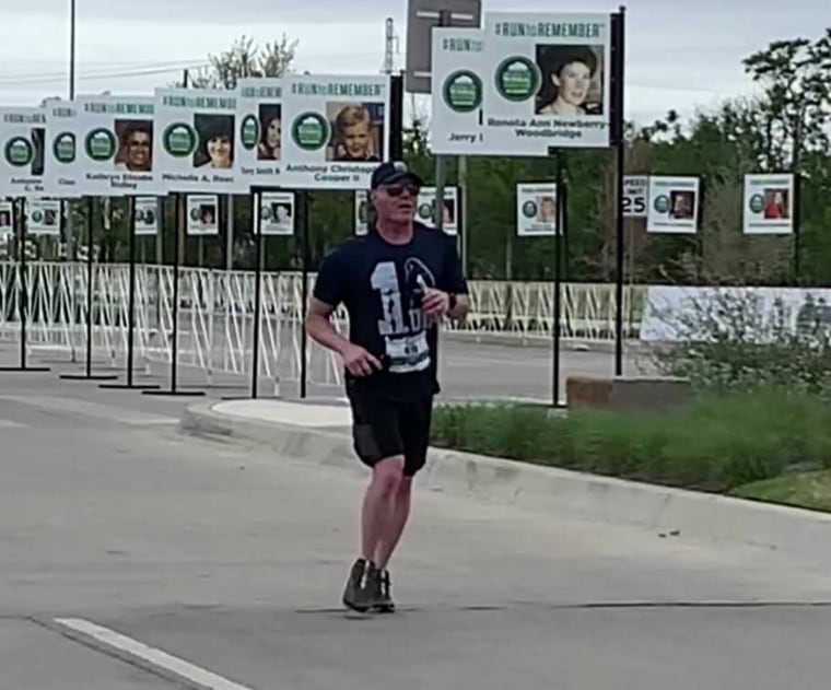 Gerardy running the OKC Memorial Marathon on Sunday, April 24, 2022.