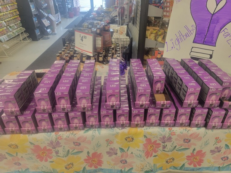 Jacobson’s ACE Hardware in Chippewa Falls, Wisc. is distributing free purple lightbulbs to honor Lily Peters whose body was discovered on April 25, 2022 in a wooded area of town.