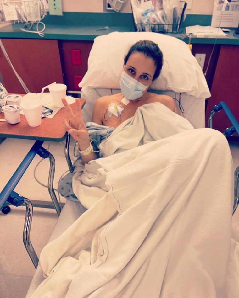 Bronstein recovers at MD Anderson after surgery to implant a chemotherapy port.