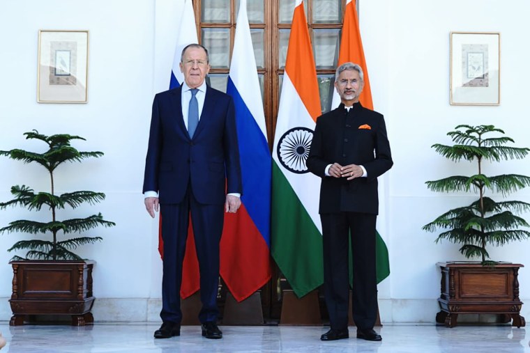 Indian Foreign Minister S. Jaishankar and his Russian counterpart, Sergey Lavrov, met in New Delhi on Friday.