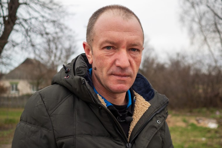 Yuri Patsan, a 42-year-old mechanic who witnessed possible war crimes in the town of Havronshchyna, Ukraine.
