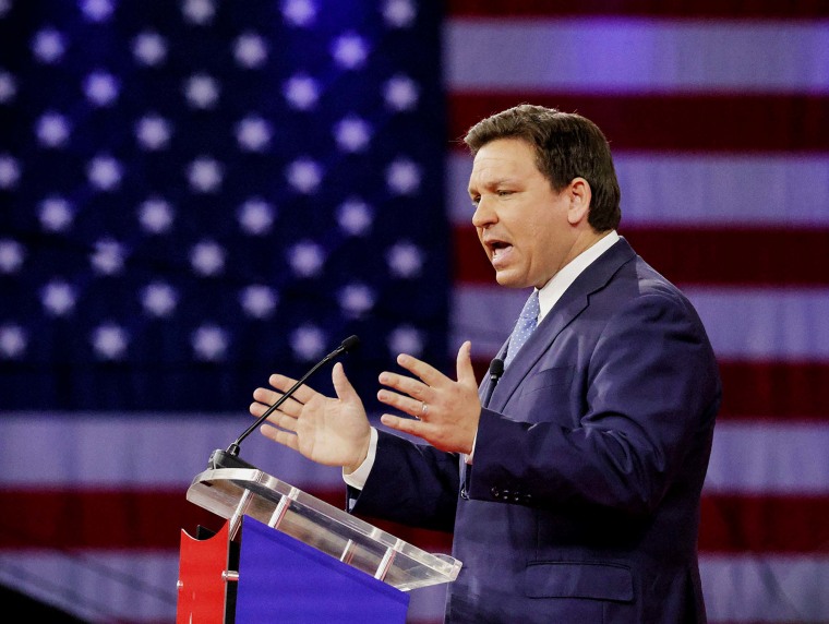 Florida Governor Ron DeSantis delivers remarks at the 2022 CPAC conference at the Rosen Shingle Creek in Orlando on Feb. 24.