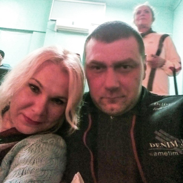 Iryna Abramova and her husband Oleg.