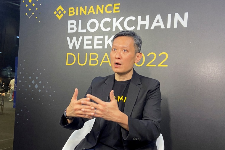 FILE PHOTO: Richard Teng, head of the Middle East and North Africa for crypto firm Binance speaks during an interview with Reuters in Dubai