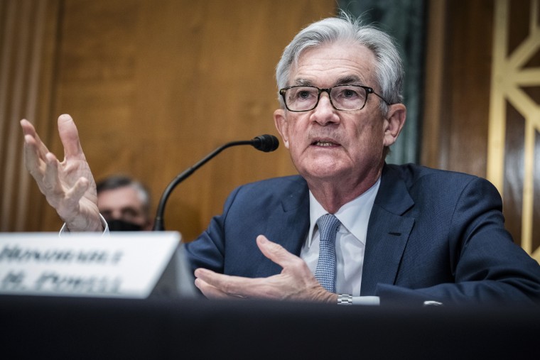 Federal Reserve Chairman Jerome Powell testifies during a Senate on March 3, 2022 on Capitol Hill.