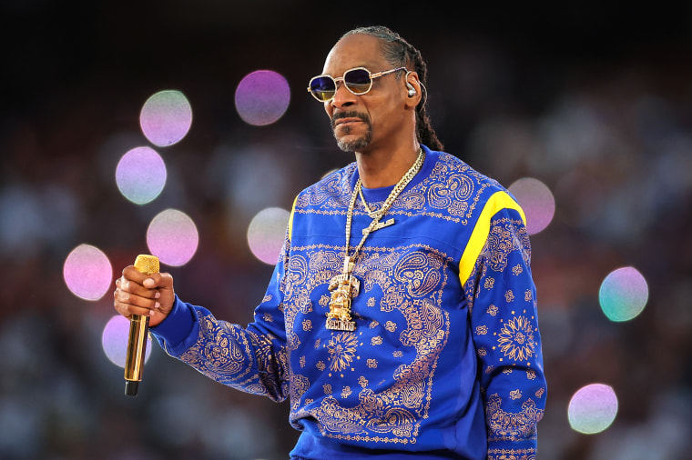 Snoop Dogg performs during the Pepsi Super Bowl LVI Halftime Show at SoFi Stadium on Feb. 13, 2022 in Inglewood, Calif.