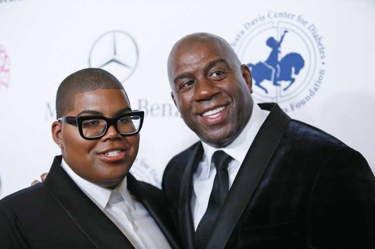 Magic Johnson and son Earvin III Johnson at The Mercedes-Benz Carousel of Hope Ball in Beverly Hills, Calif., in 2014.