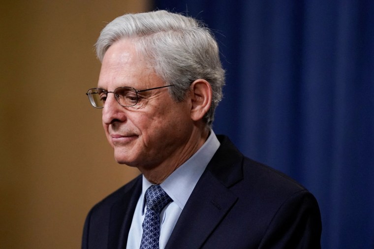 Image: Attorney General Merrick Garland during a news conference at the Justice Department on April 6, 2022.