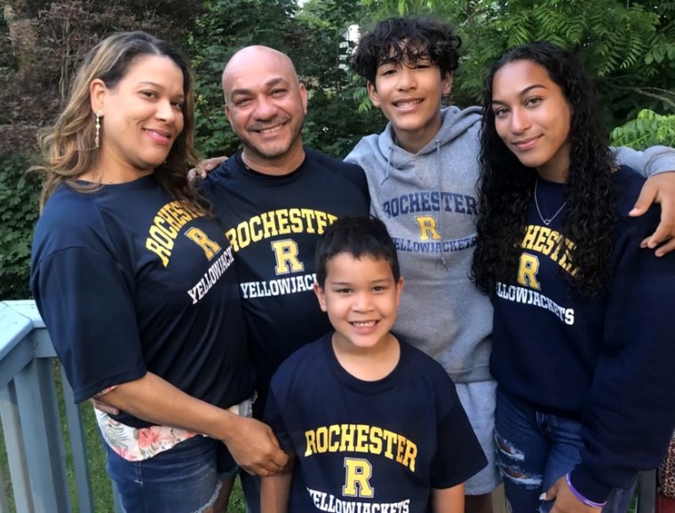 Kate Hidalgo, right, and her family.