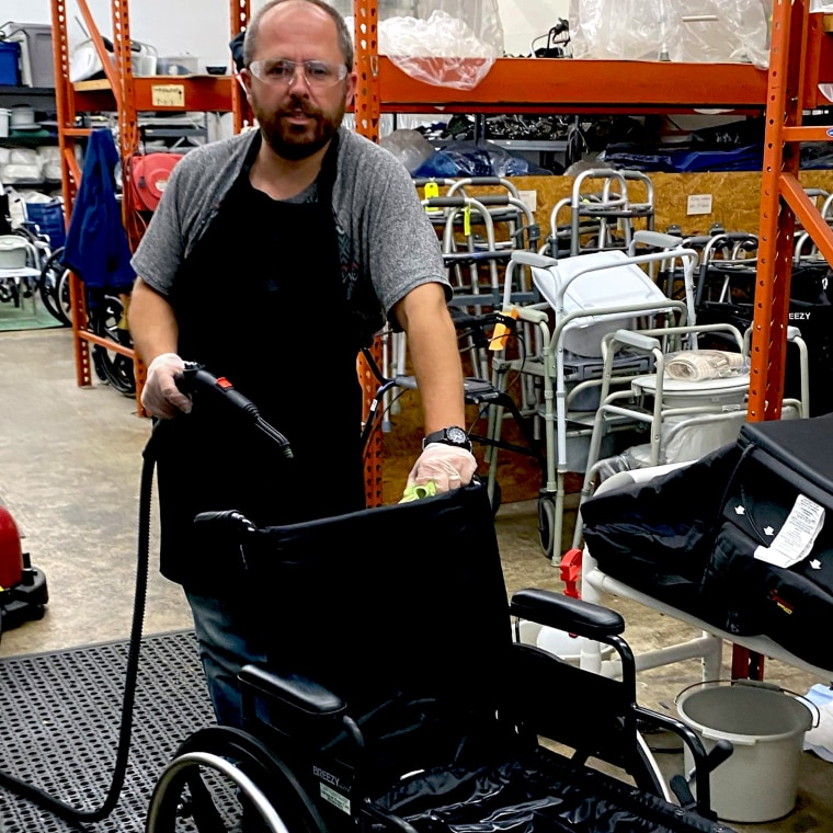 Equipment technician Jan Kupidluvsky using a pressurized autoclave