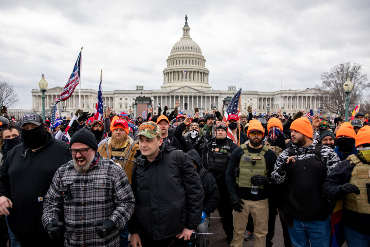Members of the Proud Boys outside the Capitol
