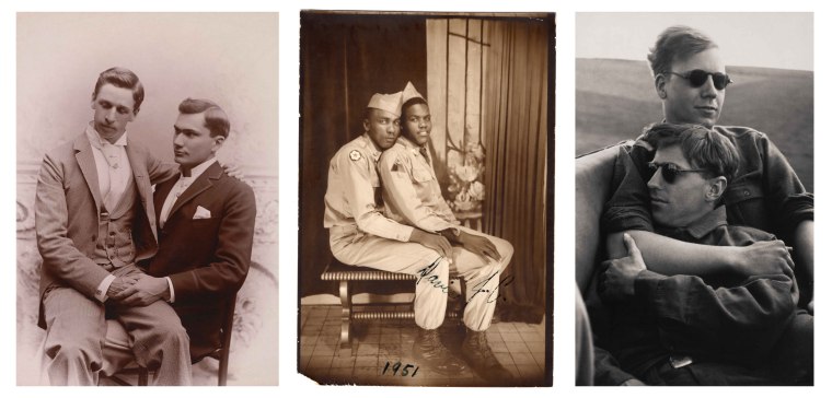 Images from the collection of over 2,700 photographs taken between the 1850s and 1950s depicting romantic love between men taken in the most varied contexts.