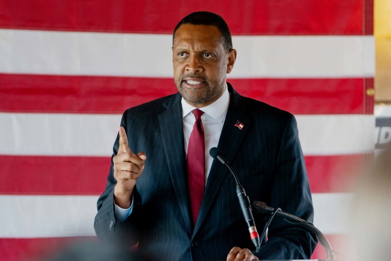 Vernon Jones speaks during a campaign event with David Perdue, Republican gubernatorial candidate for Georgia, in Cumming, Ga. on March 7.