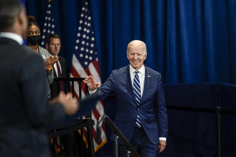 Image: President Joe Biden arrives to speak at North Carolina Agricultural and Technical State University, in Greensboro, N.C., on April 14, 2022.