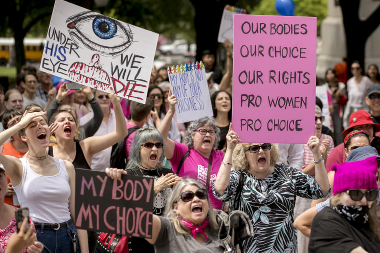 Image: Abortion rights advocates rally at the Capitol in Austin, Texas, on Tuesday, May 21, 2019.