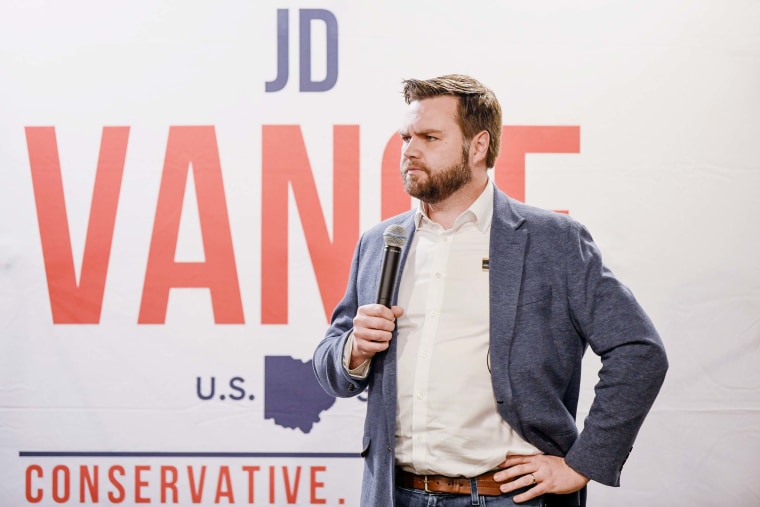 J.D. Vance during a campaign event in Huber Heights