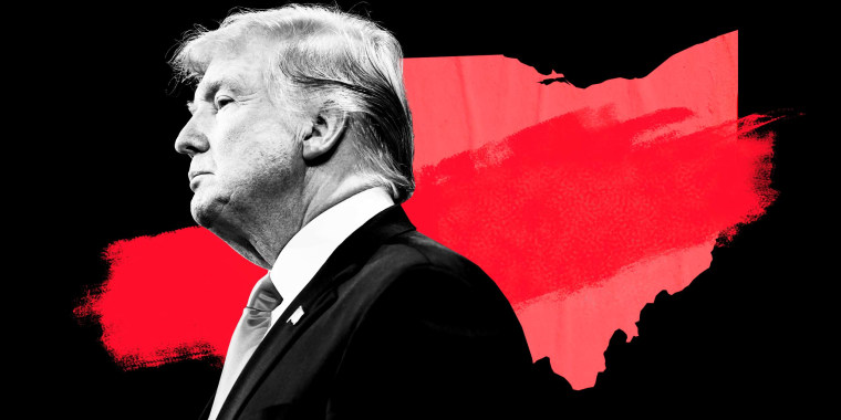 Photo Illustration: Donald Trump in front of the state of Ohio