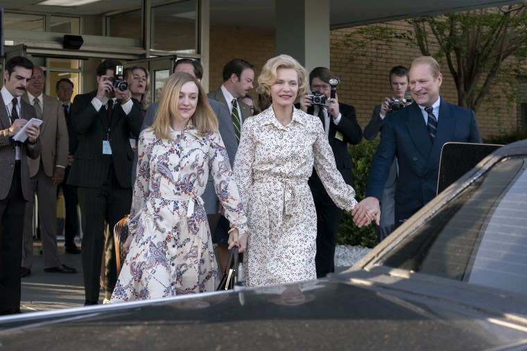 Image: Dakota Fanning as Susan Ford, Michelle Pfeiffer as Betty Ford and Aaron Eckhart as Jerry Ford in "The First Lady".