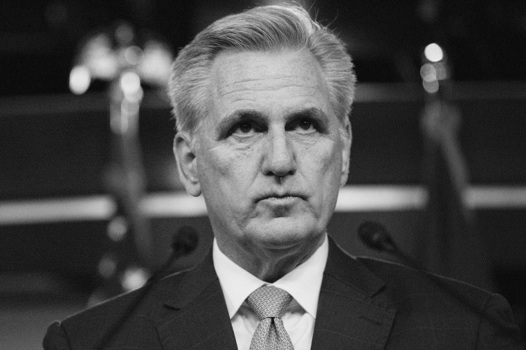 House Minority Leader Kevin McCarthy conducts his weekly news conference in the U.S. Capitol Visitor Center on March 18.