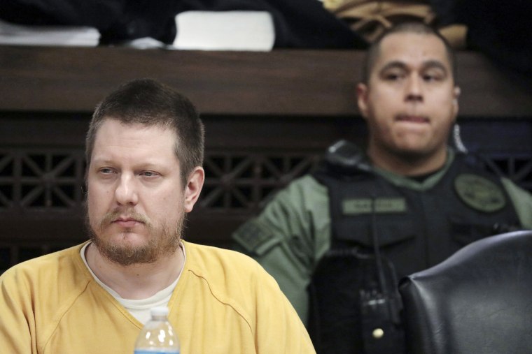 Chicago Police Officer Jason Van Dyke, left, at his sentencing hearing in Chicago on Jan. 18, 2019, for the 2014 shooting of Laquan McDonald.