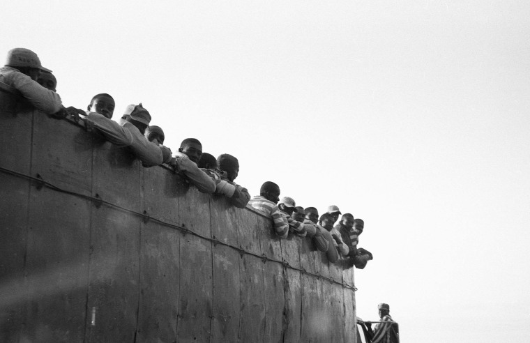 Inmates being transported to work in fields near Parchman Prison in Mississippi in 1964.