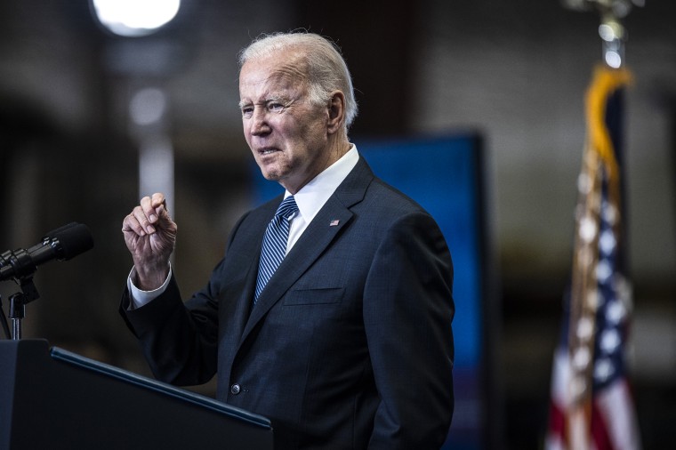 President Joe Biden makes remarks at the New Hampshire Port Authority in Portsmouth, N.H., on April 19, 2022.