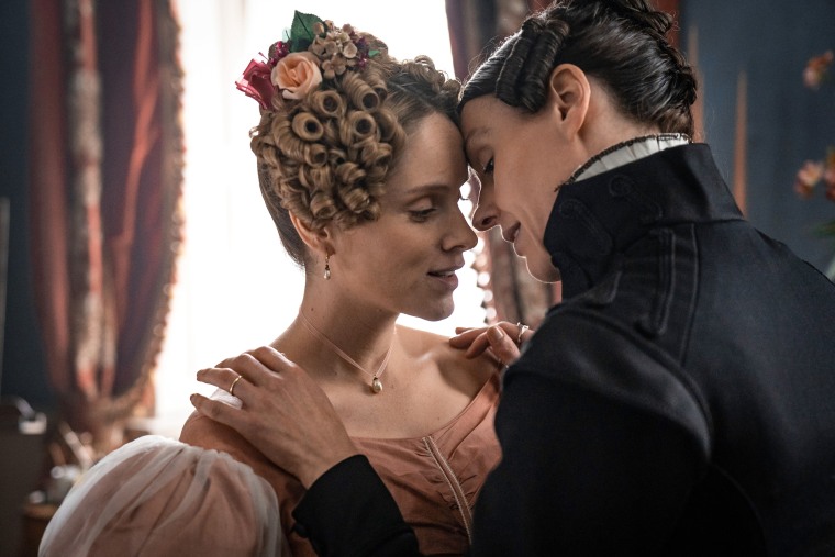 Sophie Rundle as Ann Walker and Suranne Jones as Anne Lister inn "Gentleman Jack" season 2.