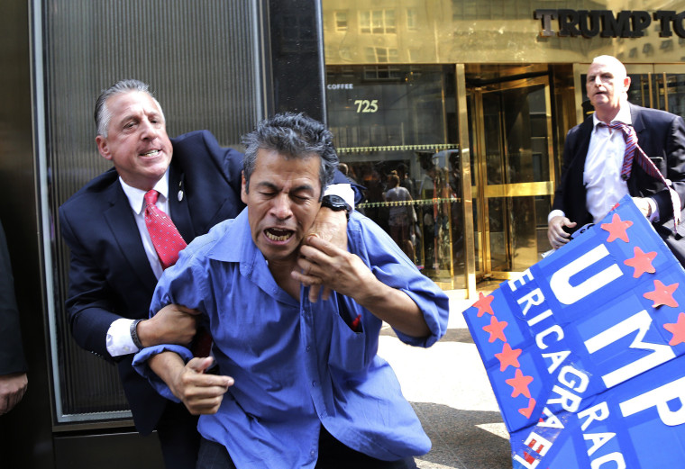 Donald Trump sings RNC Loyalty Pledge, New York, United States - 03 Sep 2015