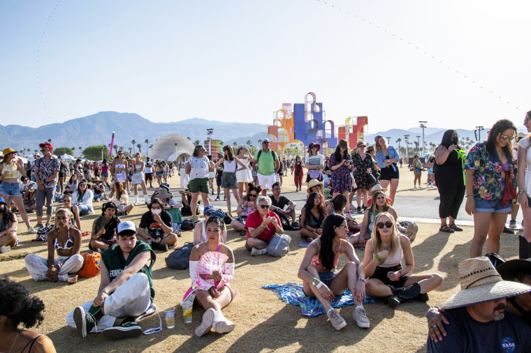Festivalgoers attend Coachella