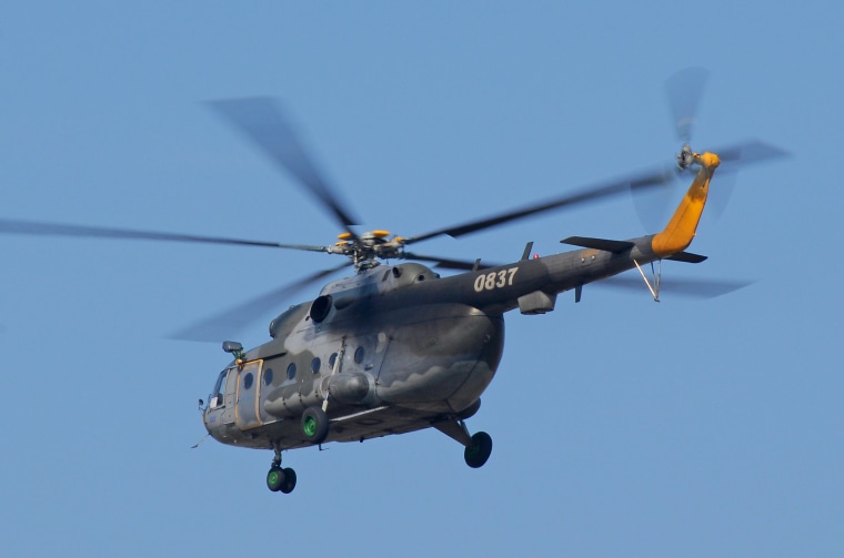 Mi-17 helicopter in Pardubice, training