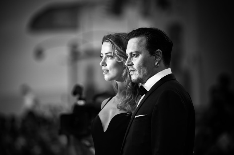 Amber Heard and Johnny Depp during the 72nd Venice Film Festival on Sept. 8, 2015 in Venice, Italy.