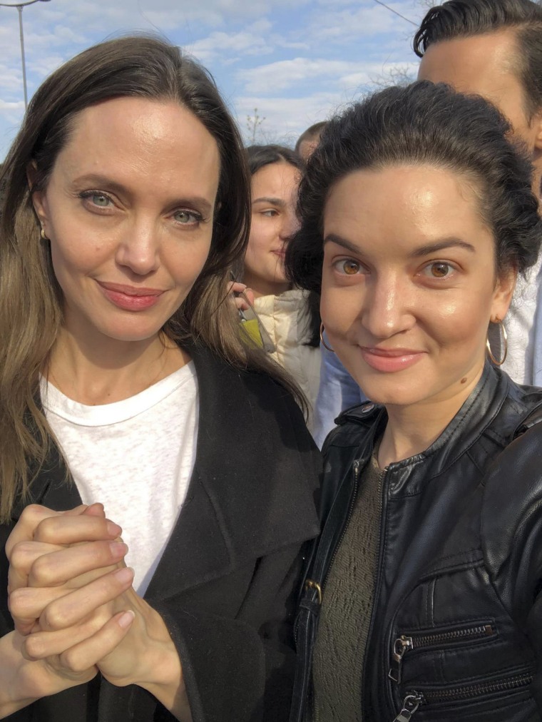 Angelina Jolie visits residents in Lviv, Ukraine