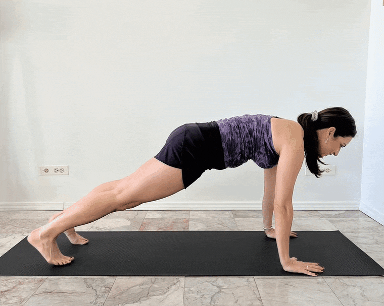 Plank to downward facing dog