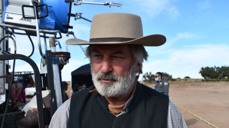 Alec Baldwin on the set of the western movie "Rust."