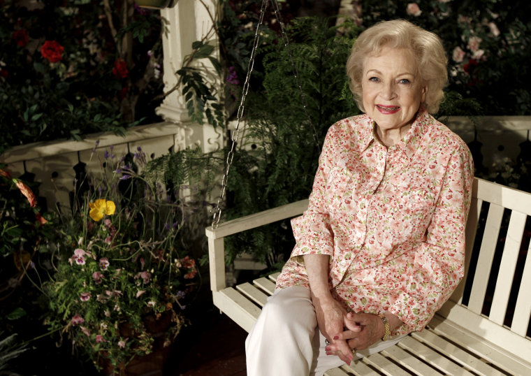 Actress Betty White poses for a portrait on the set of the television show "Hot in Cleveland" in Studio City section of Los Angeles on Wednesday, June 9, 2010.