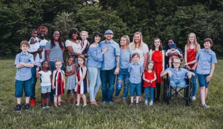 David Ashlock (center, wearing the hat) and his wife have adopted numerous foster children, have eight biological children, four adopted children and one more adoptee on the way. "We've raised many more kids and we have a lot of kids (who) call us mom and dad that aren't legally ours," he told TODAY.