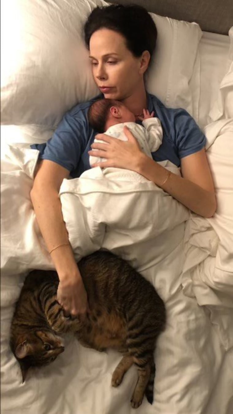 A precious moment between Barbara and baby Cora Georgia.