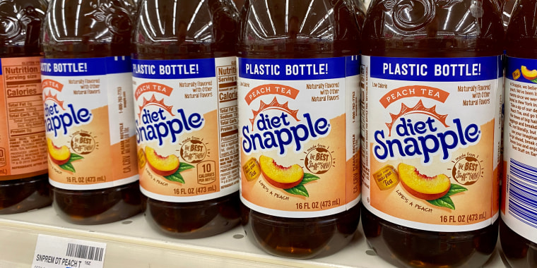 Diet Peach Tea Snapple on a grocery store shelf: A sight you will never behold again.