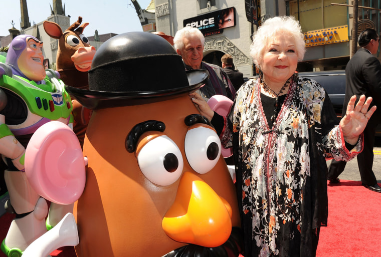 Actress Estelle Harris, best known for her roles in "Seinfeld" and the "Toy Story" films as Mrs. Potato Head, died at age 93 in Palm Desert, California. HOLLYWOOD - JUNE 13:  Actress Estelle Harris arrives at premiere of Walt Disney Pictures' "Toy Story 3